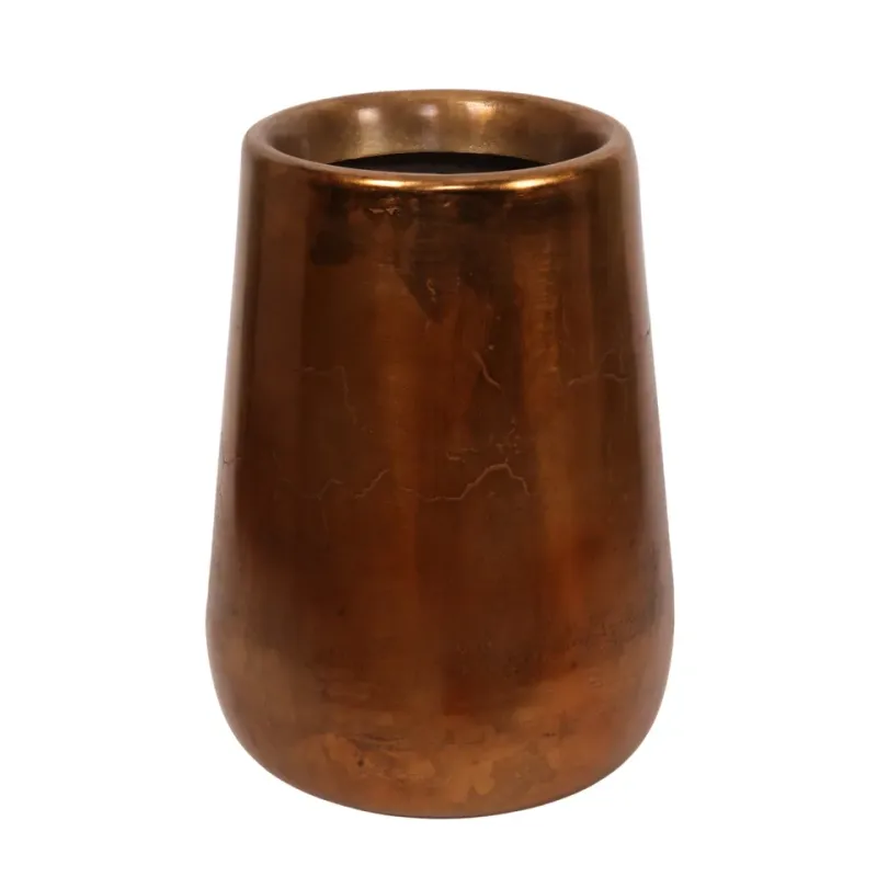 Antikbronze farbener Blumentopf 45 cm aus Aluminium in Antikmessing Optik