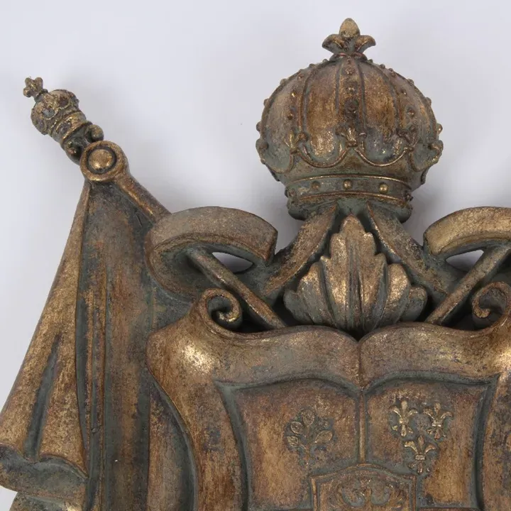 Wappen Wandplakette 36,5 cm Gold aus Kunstharz