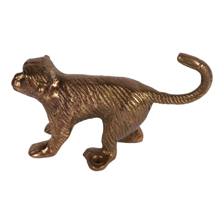 Affen Wandhaken 12 cm Gold aus Kupfer