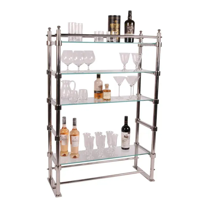 Vitrine Regal Havana 130x90 cm Silber aus Stahl und Glas