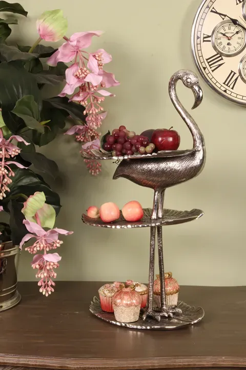 Etagere Flamingo 65 cm Silber aus Aluminium