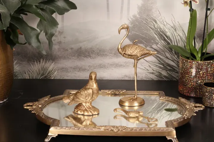 Deko-Aufbewahrungsbox Flamingo Kupfer 29 cm in Gold
