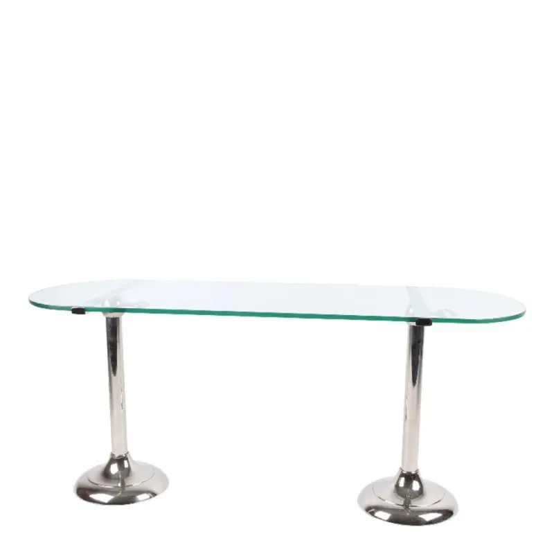 Patisserie Glasständer Berlin 90x35,5 cm in Silber Silberner Patisserie Glasständer Berlin 90x35,5 cm mit Glasplatte und Messingfüssen