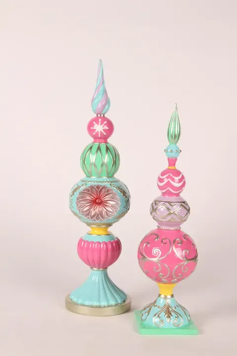 Baumschmuck Spitze 46 cm aus Kunstharz in Rosa, Mint und weiteren Pastelltönen