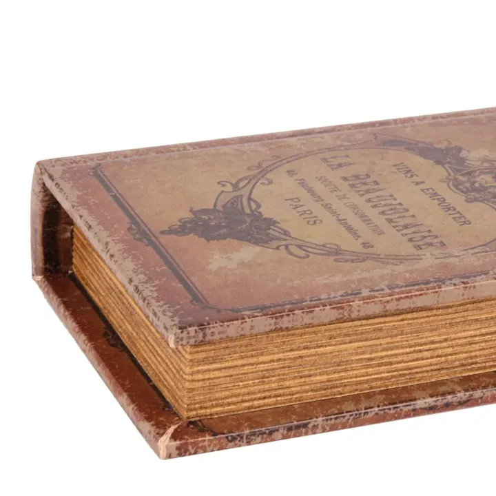 Aufbewahrungsbox - Das Beaujolaise-Buch 15 cm aus Kunstleder mit Vintage-Aufdruck