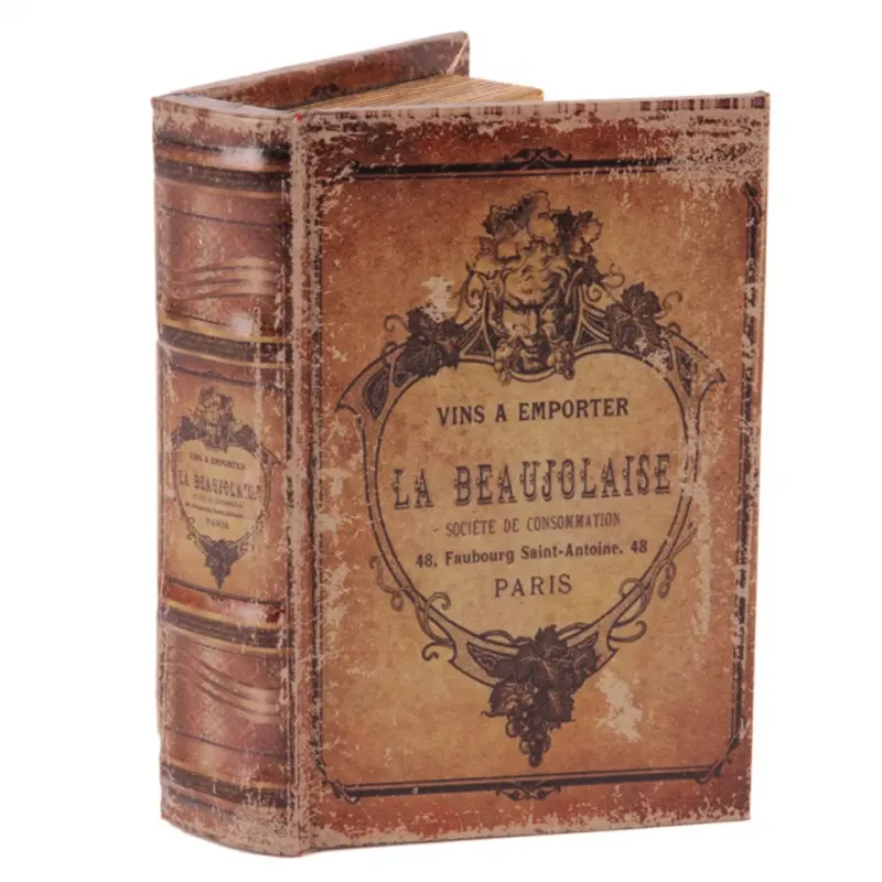 Aufbewahrungsbox - Das Beaujolaise-Buch 15 cm aus Kunstleder mit Vintage-Aufdruck Braune Aufbewahrungsbox in Buchform mit Vintage-Aufdruck «La Beaujolaise»