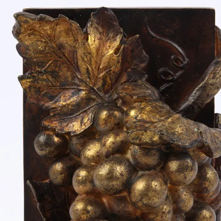 2er-Set Trauben-Buchstützen aus Kunstharz in Gold