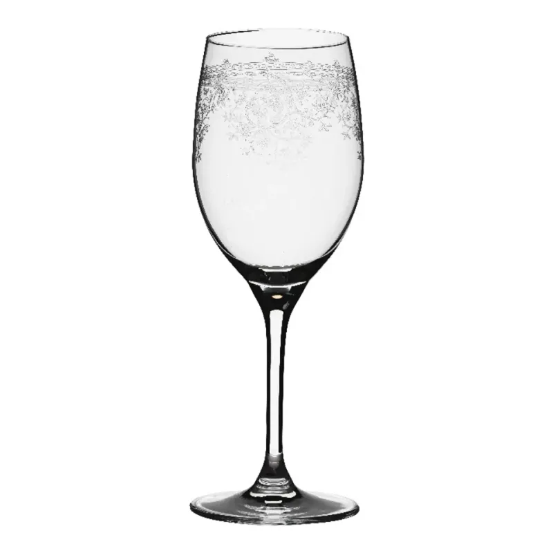 Weissweinglas 390 ml mit Gravur Klares Weissweinglas mit feinem lasergraviertem Muster
