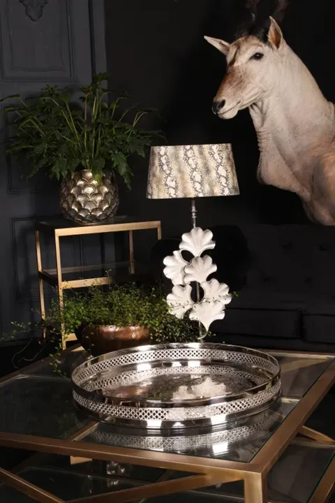 Spiegeltablett aus Messing, silberfarben, 60 cm