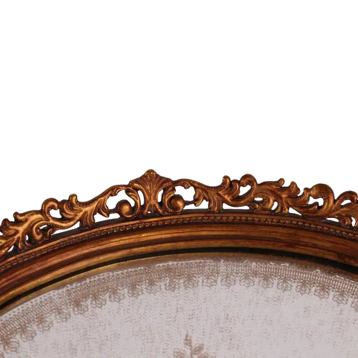 Ovales goldenes Tablett in Gold, 38,5 cm