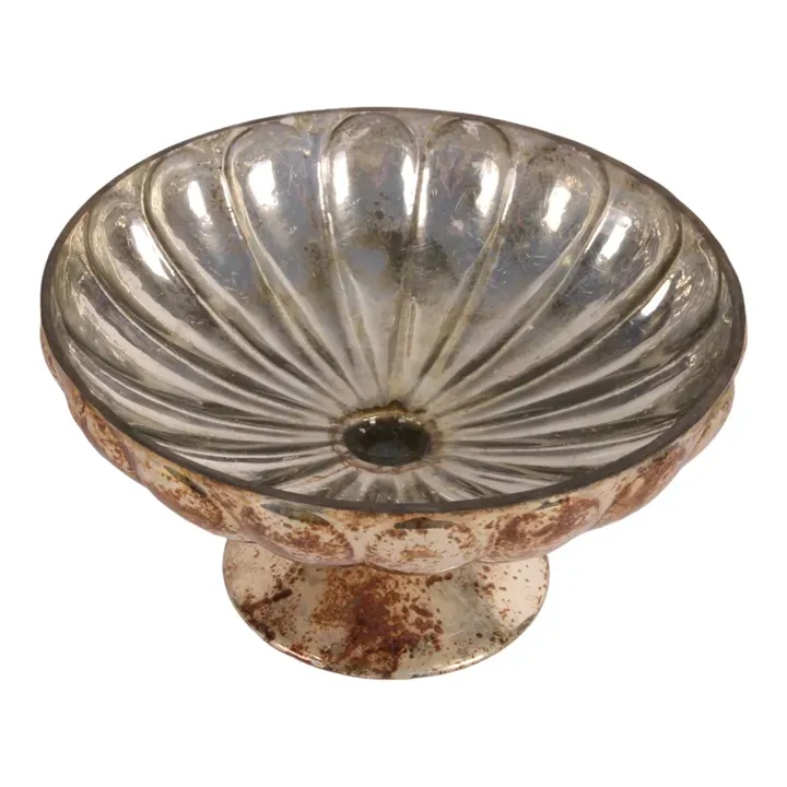 Handgefertigte Glasschale auf Sockel, 10,5 cm, aus Glas