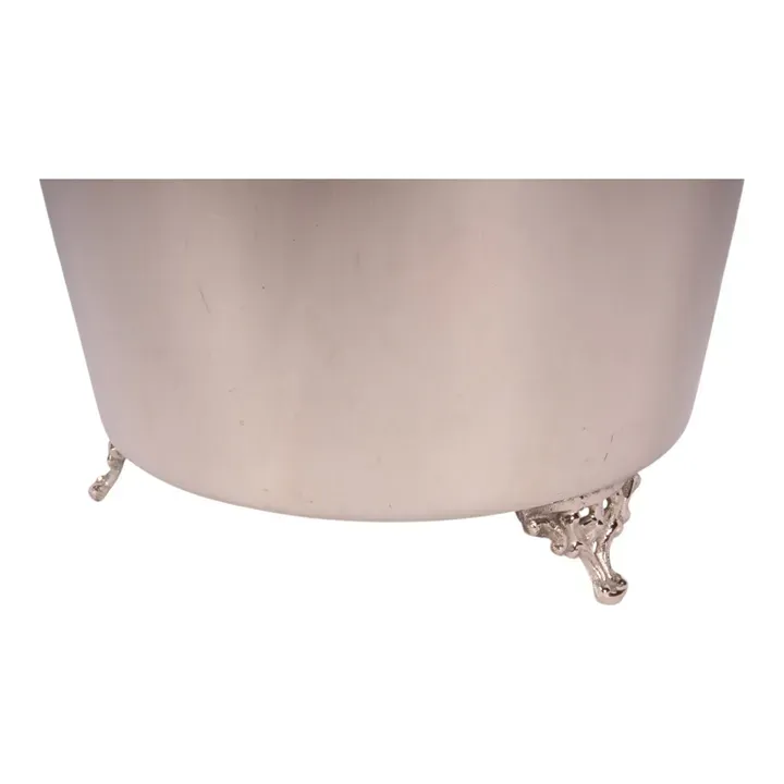 Silberfarbener Weinkühler aus Messing, 28 cm