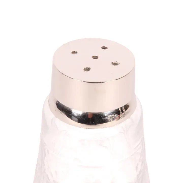 Salz- oder Pfefferstreuer, 12 cm, Silber, Messing und Glas