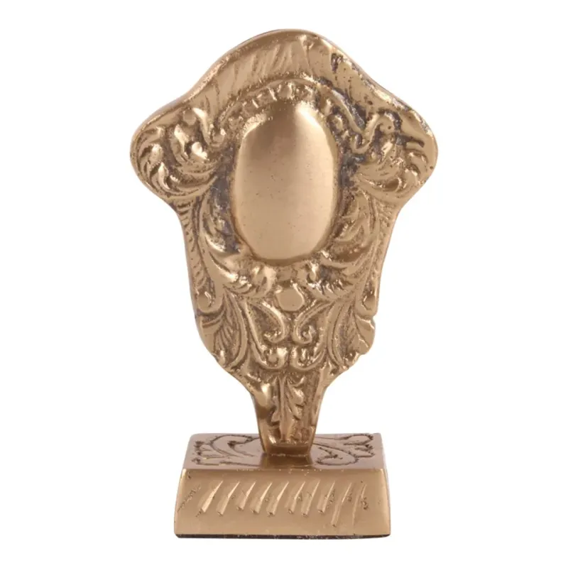 Kartenhalter aus Kupfer, 8,5 cm, Goldfarben Goldfarbener Kartenhalter aus Kupfer mit dekorativem Relief