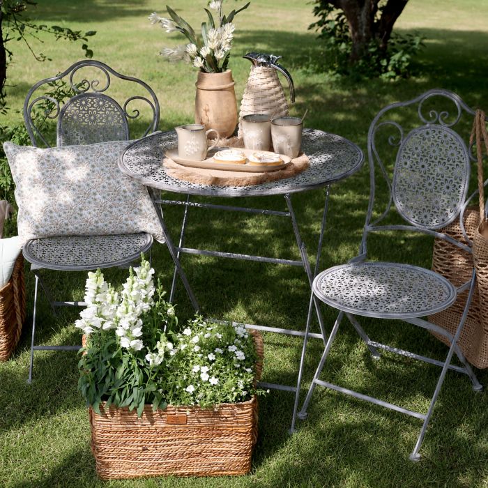 Bistrotisch-Set mit 2 Stühlen, H 75 cm, Ø 70 cm