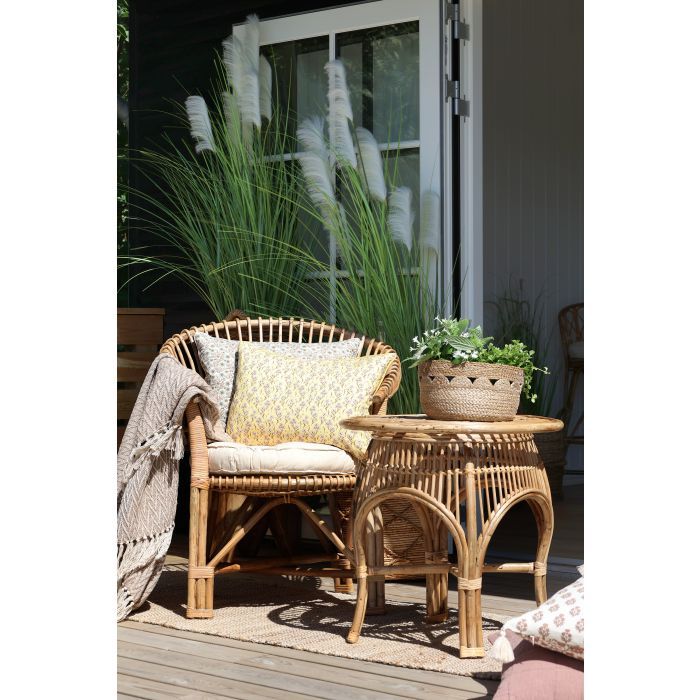 2er-Set Rattan-Tische, H 56 cm, Ø 56 cm, natur