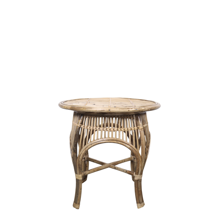2er-Set Rattan-Tische, H 56 cm, Ø 56 cm, natur