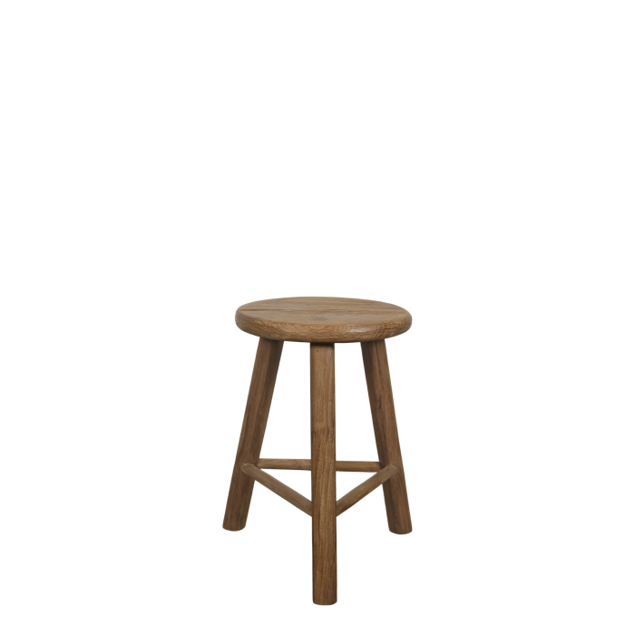 2er-Set runde Grimaud Hocker aus recyceltem Teakholz in Natur 2er-Set runde Grimaud Hocker aus Teakholz