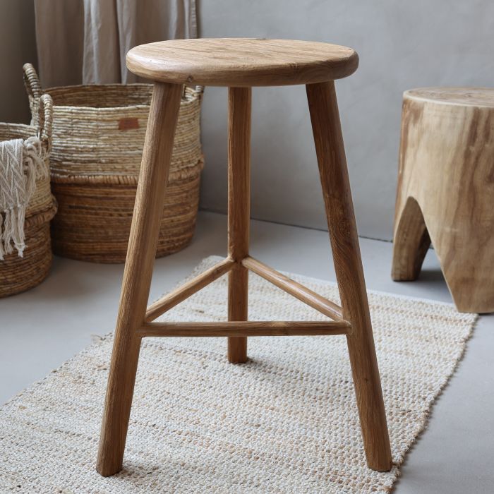 2er-Set Grimaud Hocker IV aus recyceltem Teakholz, natur
