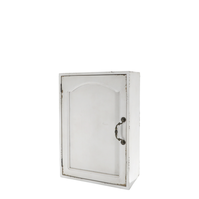 Wandschrank mit 1 Tür, Antikcreme, 50 cm Antikcremefarbener Wandschrank mit einer Tür und dekorativem Metallgriff.