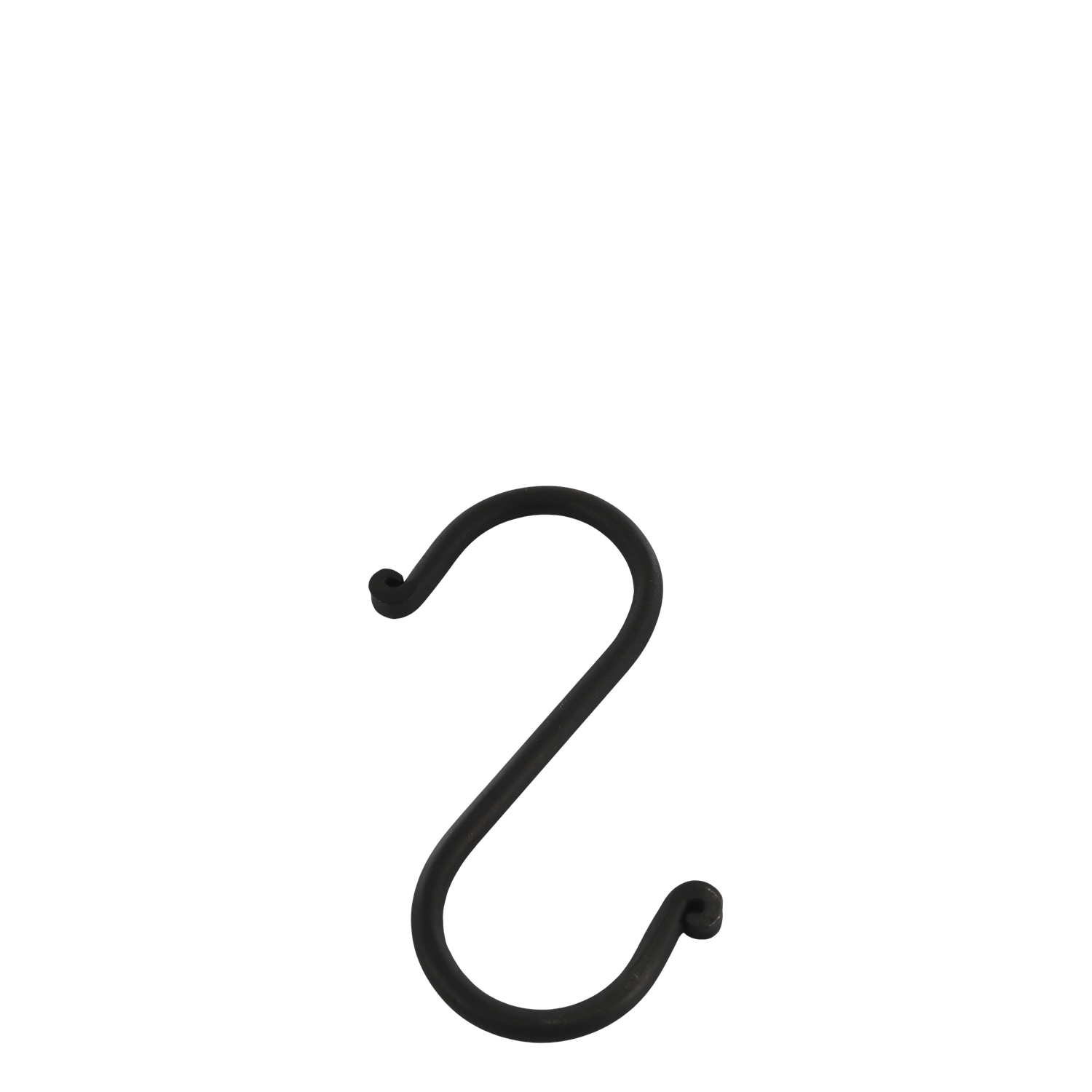 S-Haken aus Eisen, antique Kohle, H11/L5 cm S-Haken aus Eisen in antique Kohle mit geschwungenen Enden, H11/L5 cm.