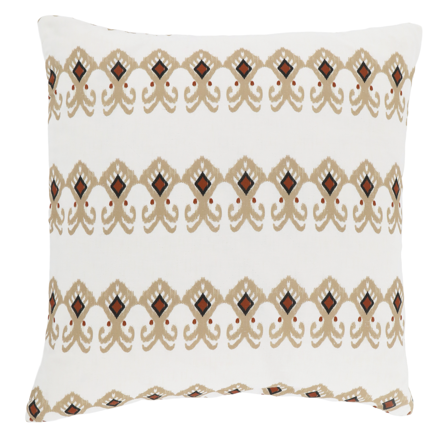 Aix Kissenbezug 50 x 50 cm aus Baumwolle mit Paisley-Motiv in Kohle und Terrakotta.