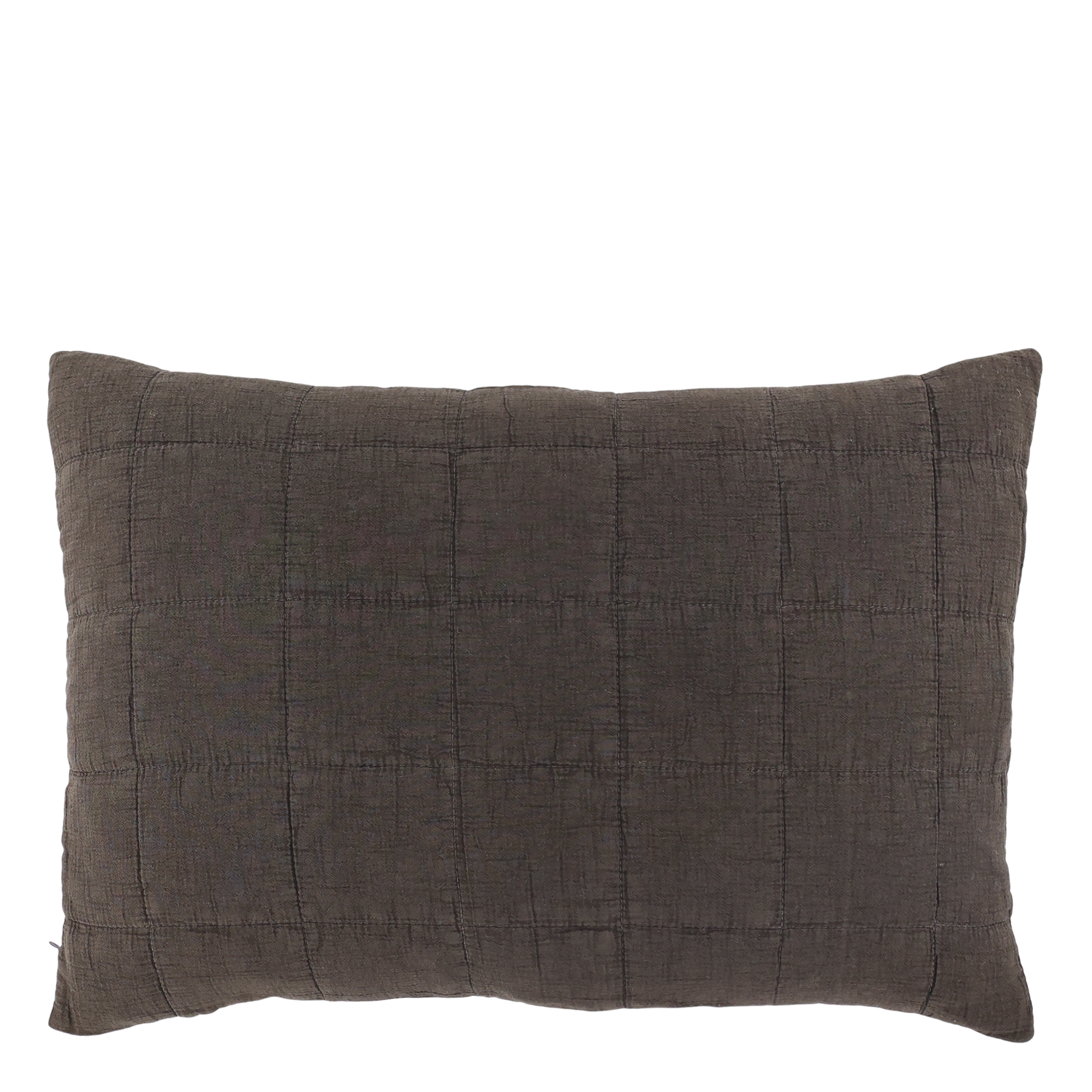 Aix Vintage Kissenbezug mokka aus Baumwolle, 60 x 40 cm Mokkafarbener Aix Vintage Kissenbezug aus Baumwolle mit Karomuster, L 60 / B 40 cm