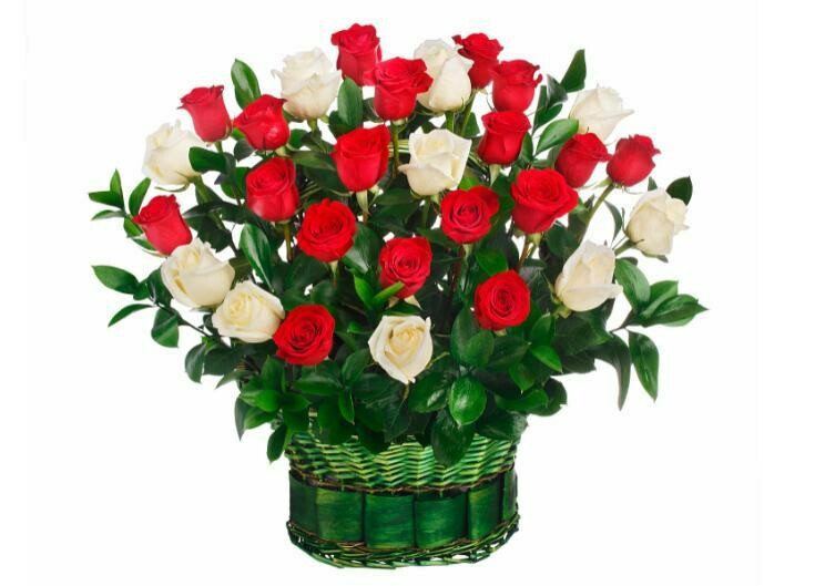 Centros de Rosas Rojas y Blancas