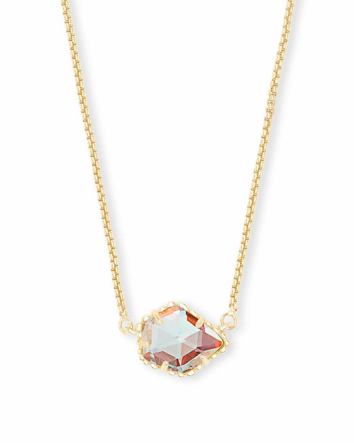 Kendra Scott Tess Gold Pendant Necklace In Dichroic Glass