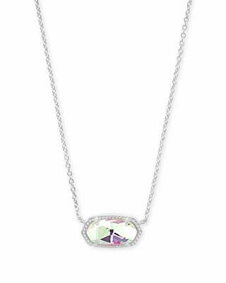 Kendra Scott Elisa Necklace, Silver/Dichroic Glass