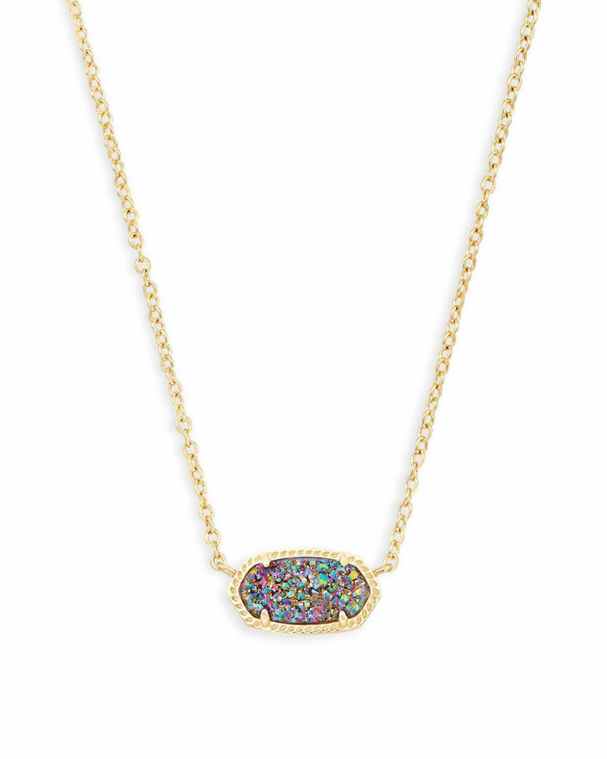 Kendra Scott Elisa Gold Pendant Necklace In Multicolor Drusy