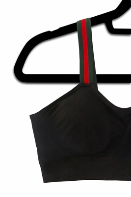 Black "G" Stripe Bralette