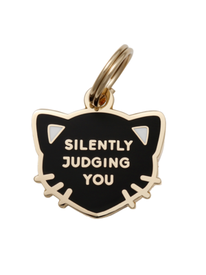 Pet ID Tag - Silently Judging You, Black