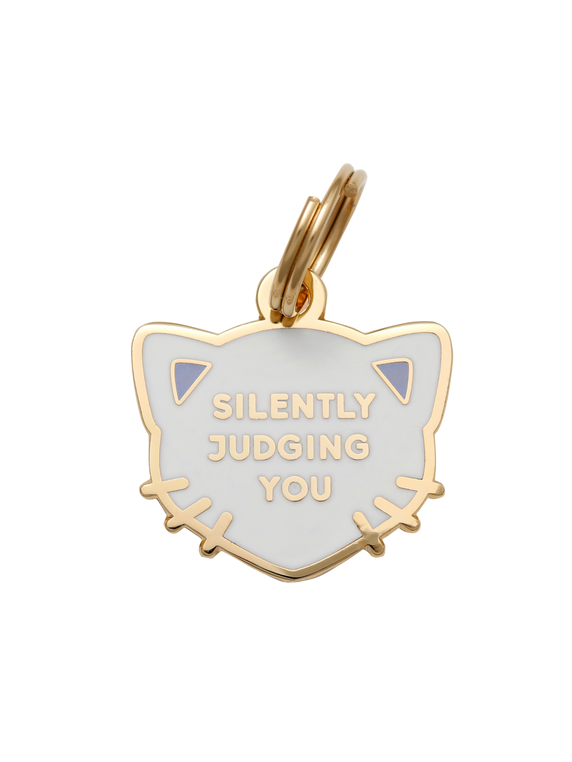 Pet ID Tag - Silently Judging You, White