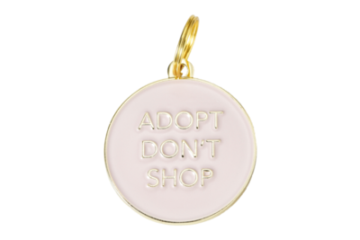 Pet ID Tag - Adopt Don't Shop, Pink