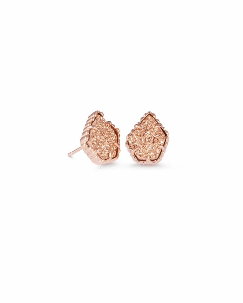 Kendra Scott Tessa Rose Gold Stud Earrings in Rose Gold Drusy