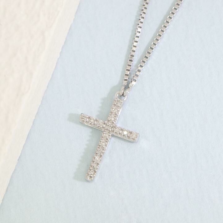 Ella Stein Believe Cross Necklace (Silver)
