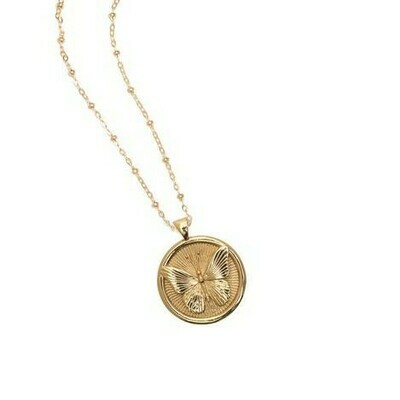 Jane Win Small FREE Coin Pendant with Satellite Chain