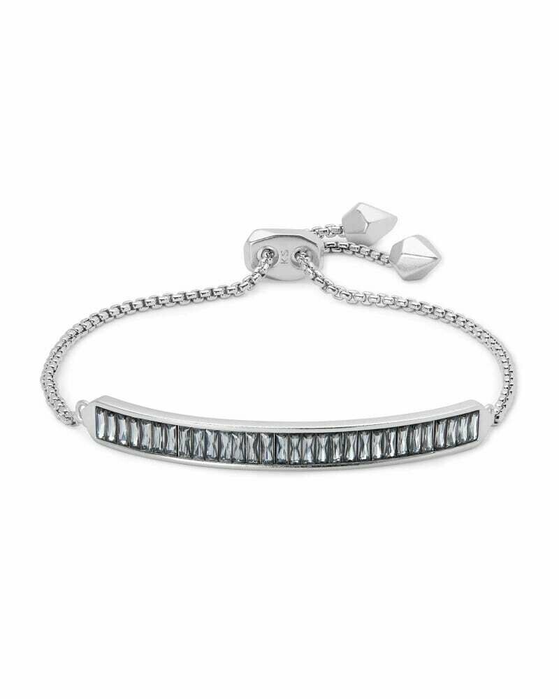 Kendra Scott Jack Adjustable Silver Chain Bracelet in Gray Crystal