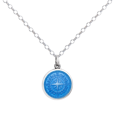 Colby Davis Compass Necklace, Small/French Blue