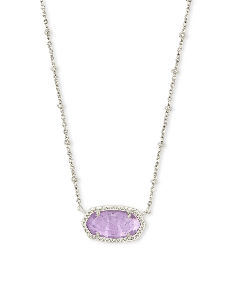Kendra Scott Elisa Satellite Silver Pendant Necklace in Purple Amethyst