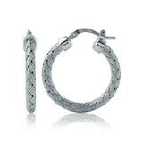 Charles Garnier Maddy 3mm Round Hoop Earrings, Silver