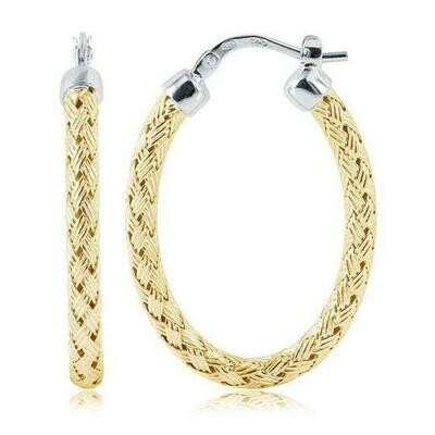 Charles Garnier Milan 3mm Oval Hoop Earrings, Gold