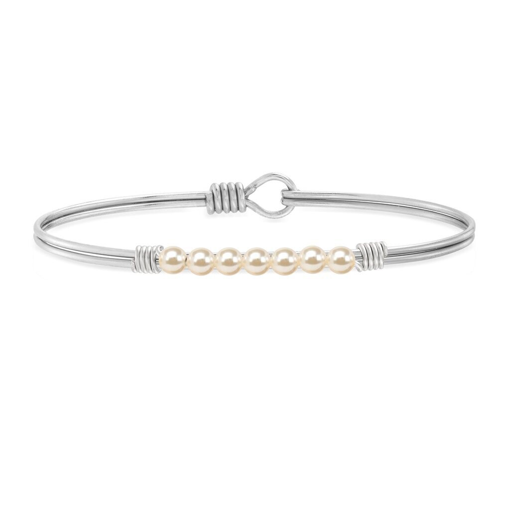 Luca + Danni Petite Crystal Pearl Bracelet in Classic White