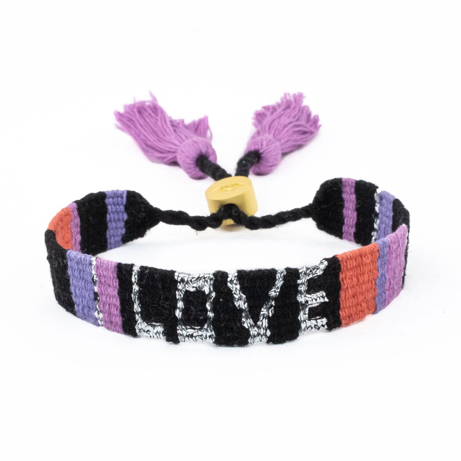 Love is Project Atitlan Love Bracelet - Black/Coral