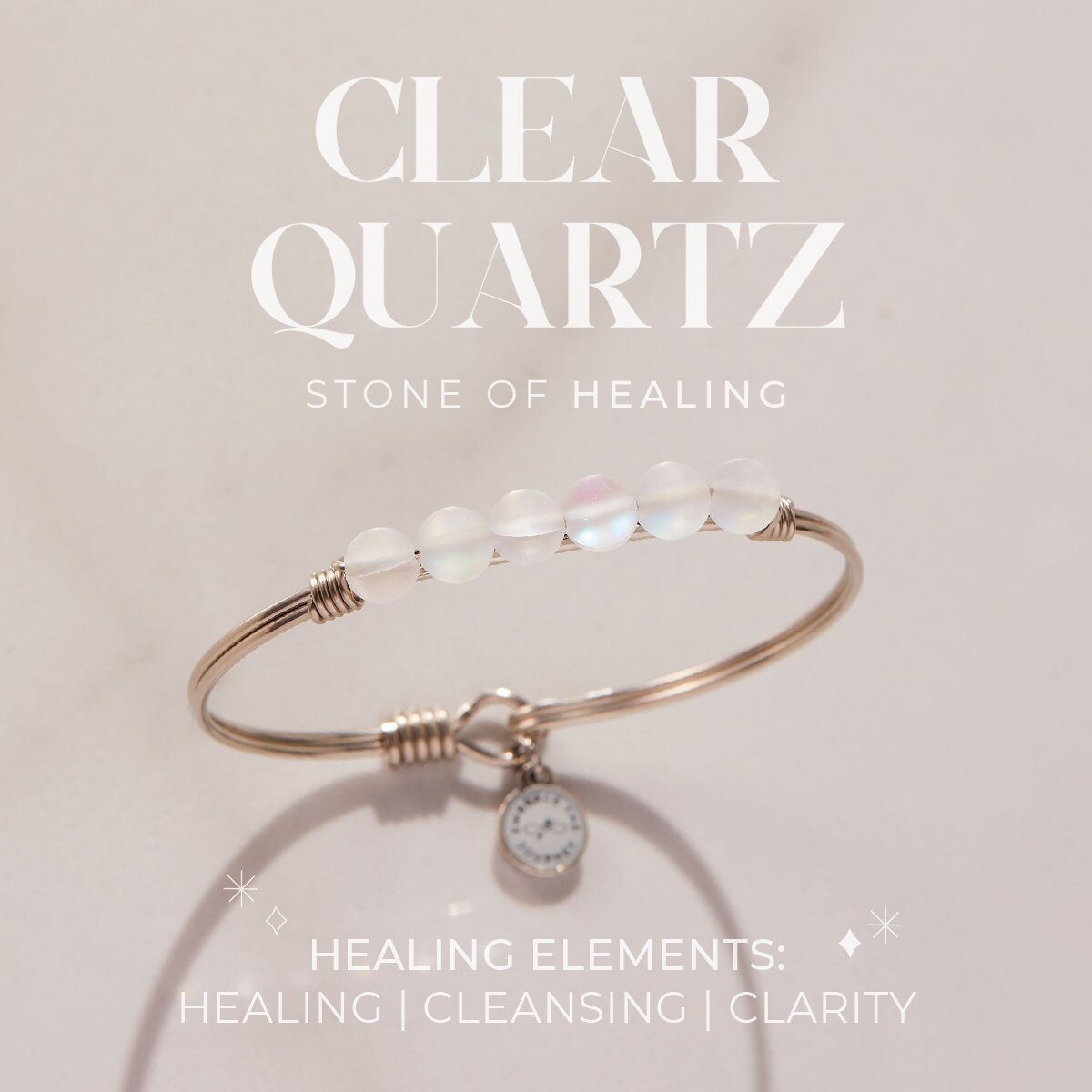 Luca + Danni Clear Quartz Energy Stone Bracelet for Healing