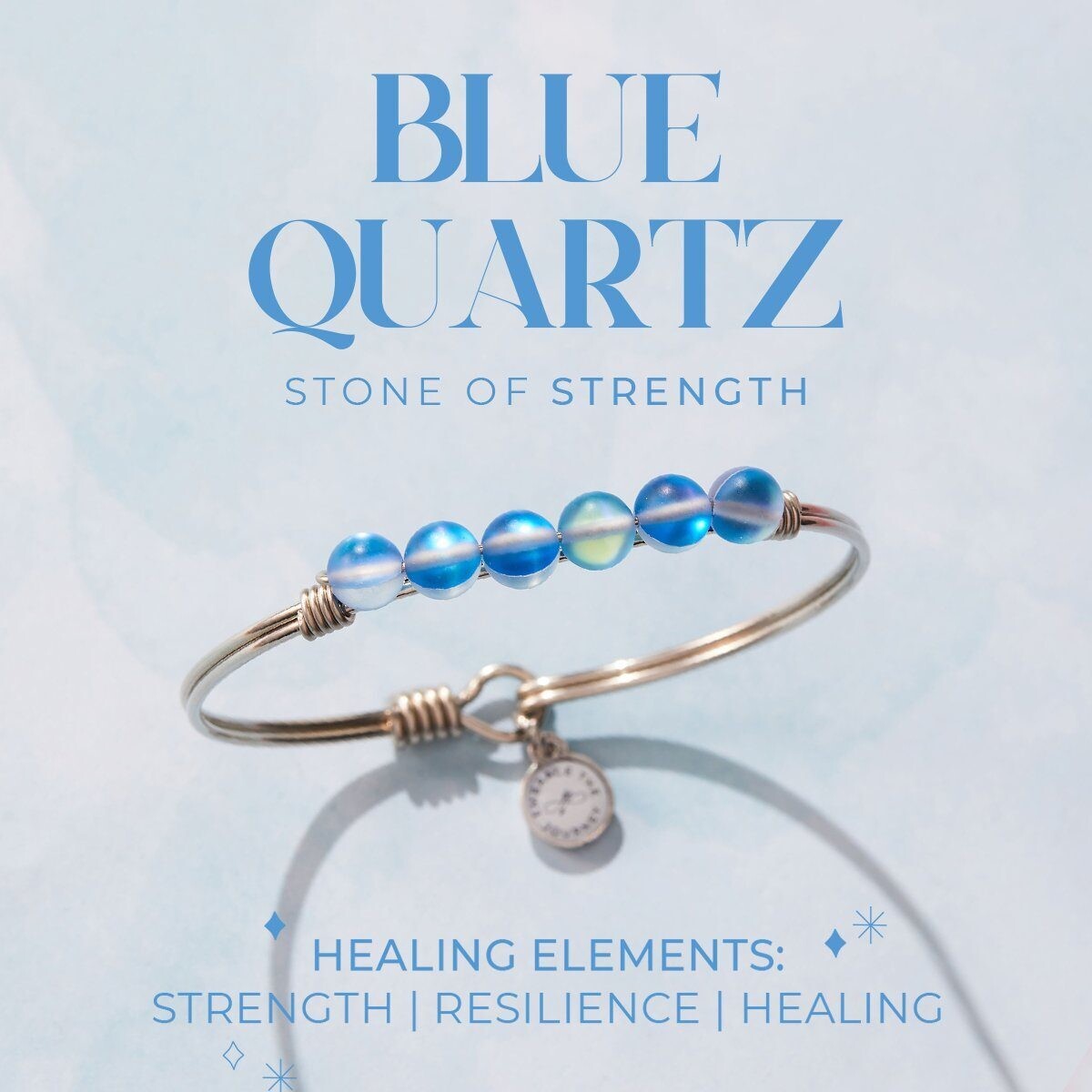 Luca + Danni Blue Quartz Energy Stone Bracelet for Strength