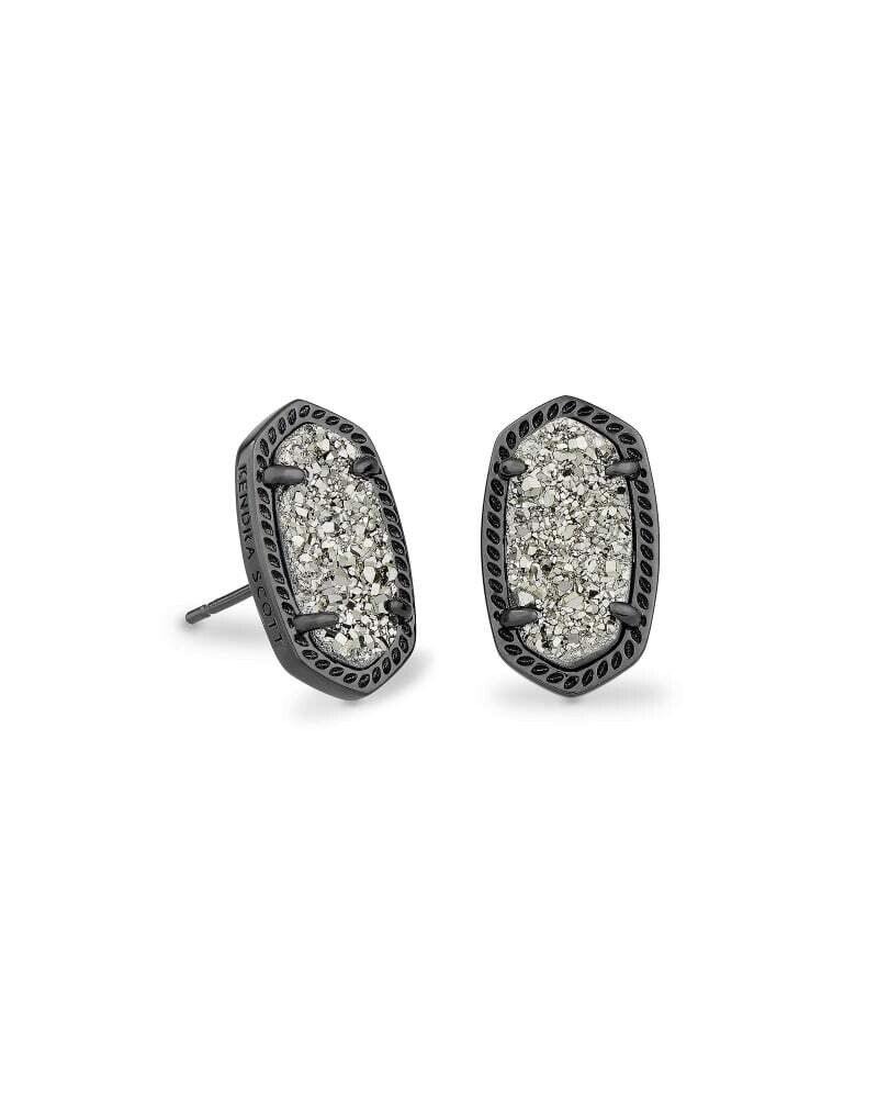 Kendra Scott Ellie Earrings in Gunmetal/Platinum Druzy