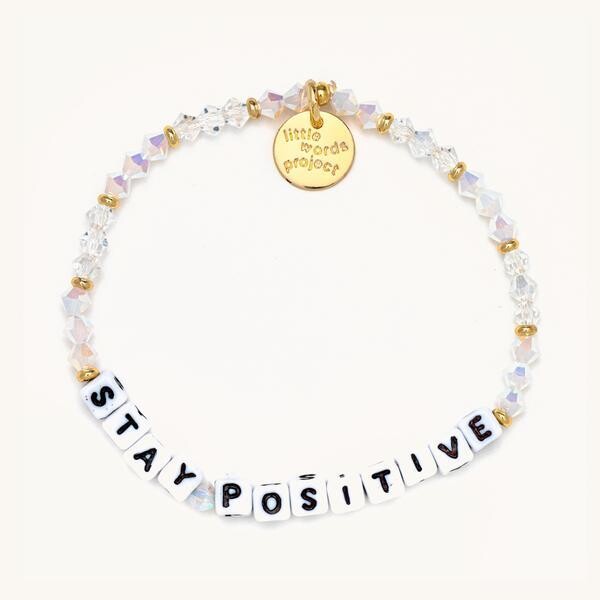 Little Words Project White STAY POSITIVE Bracelet