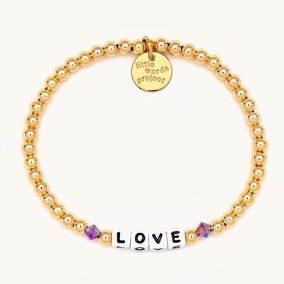 Little Words Project White LOVE Bracelet (Gold-Filled)